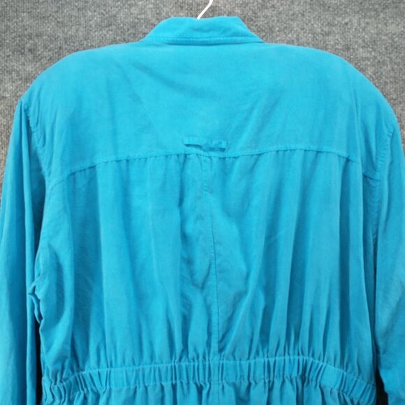 Maggie McNaughton Women's Tie Waist Utility Jacket Blue Plus 16W Silk - Picture 7 of 13